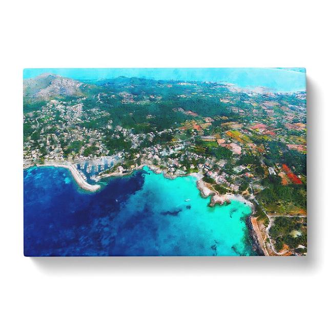 Over Mallorca In Spain - Wrapped Canvas Painting East Urban Home Size: 40cm H x 60cm W x 3cm D on Productcaster.