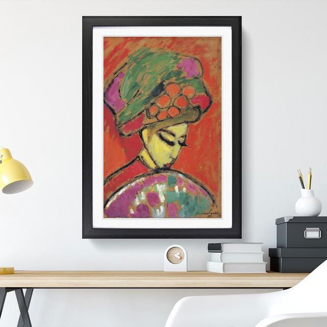 Young Girl with a Flowered Hat by Alexej Von Jawlensky - Picture Frame Painting East Urban Home Size: 65cm H x 48cm W x 2cm D, Frame Option: Black Fra on Productcaster.