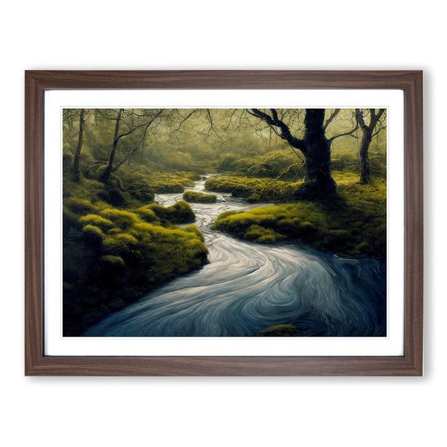 Forest Stream View Vol.6 - Picture Frame Graphic Art Alpen Home Size: 46cm H x 64cm W x 2cm D, Frame Colour: Walnut Framed on Productcaster.