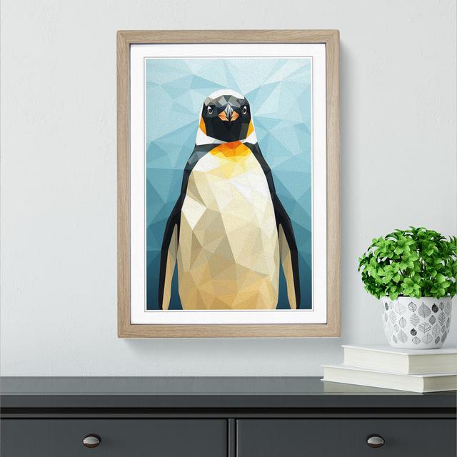 Penguin Geometric - Single Picture Frame Print on Wood 17 Stories Size: 64cm H x 46cm W, Format: Oak Framed on Productcaster.