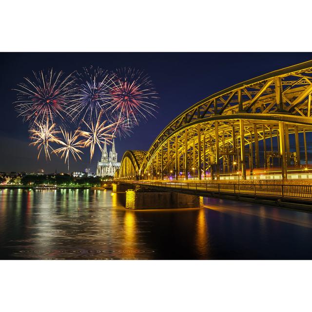 Fireworks at Cologne Germany - Wrapped Canvas Photograph Latitude Run Size: 20cm H x 30cm W on Productcaster.