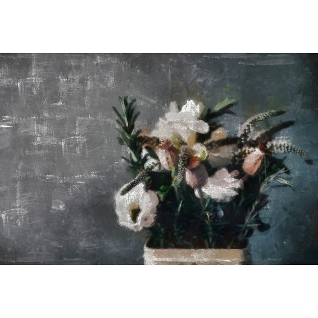 Painted Bouquet Grey - Wrapped Canvas Art Prints ClassicLiving Size: 51cm H x 76cm W on Productcaster.