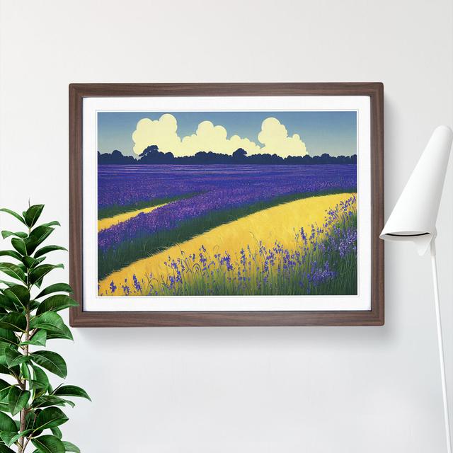 Exhilarating Bluebell Field - Picture Frame Painting Marlow Home Co. Frame Colour: Walnut, Size: 46cm H x 64cm W x 2cm D on Productcaster.