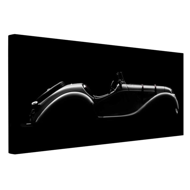 Vintage Car Silhouette - Wrapped Canvas Photograph Ebern Designs Size: 50cm H x 100cm W on Productcaster.