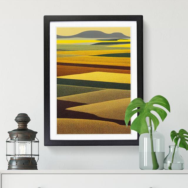 Wheat Field Minimalism - Single Picture Frame Graphic Art ClassicLiving Frame Option: Black, Size: 34cm H x 25cm W x 2cm D on Productcaster.