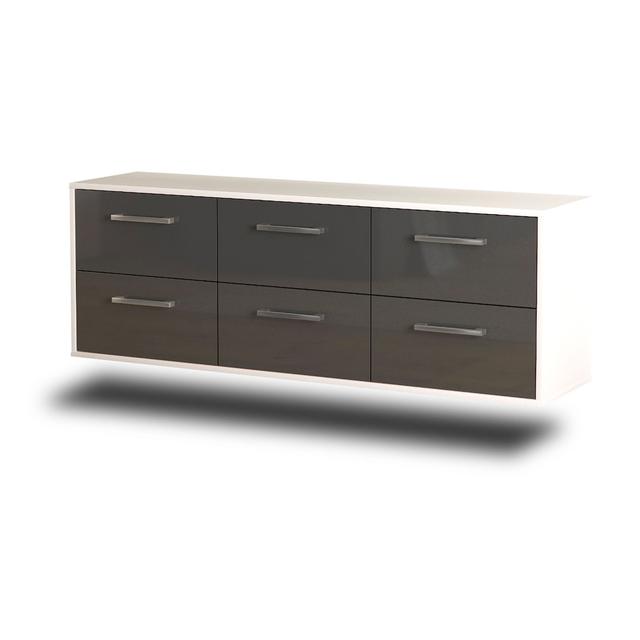 Washington D.C. TV stand, color: oak/anthracite, flying/metal handles, size: 92 x 49 x 35cm Brayden Studio Colour: Grey/White on Productcaster.