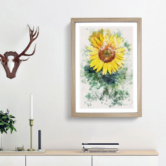 The Sunflower - Picture Frame Graphic Art East Urban Home Size: 33cm H x 24cm W x 2cm D, Frame Option: Oak Framed on Productcaster.