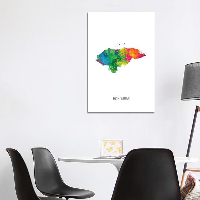 Honduras Map by Michael Tompsett - Wrapped Canvas Print Brayden Studio Size: 101.6cm H x 66.04cm W x 3.81cm D on Productcaster.