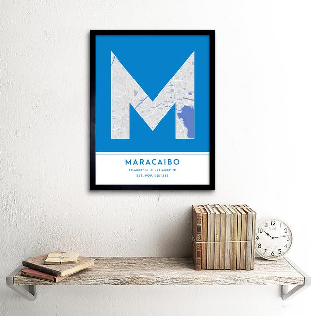 Maracaibo Venezuela City Map by Wee Blue Coo - Single Picture Frame Typography Wee Blue Coo on Productcaster.