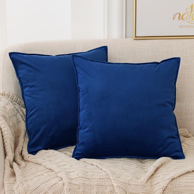 Fritch Square Throw Pillow Cover (Set of 2) Canora Grey Size: 60cm H x 60cm W x 1cm D, Colour: Navy Blue on Productcaster.