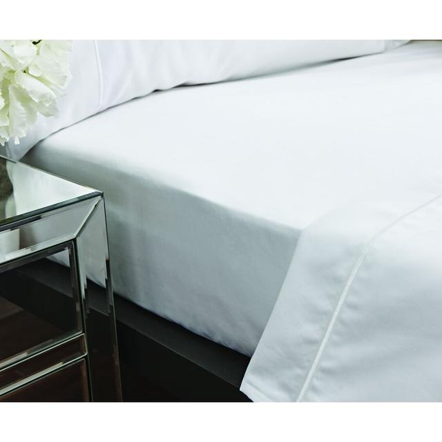 800 Thread Count 100% Cotton Fitted Sheet Bianca Cotton Size: Double (4'6), Colour: White on Productcaster.