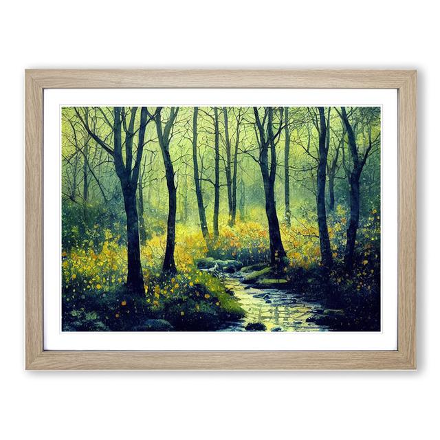 Spring Forest in Watercolour Vol.2 - Picture Frame Painting Alpen Home Size: 46cm H x 64cm W x 2cm D, Format: Oak Framed on Productcaster.