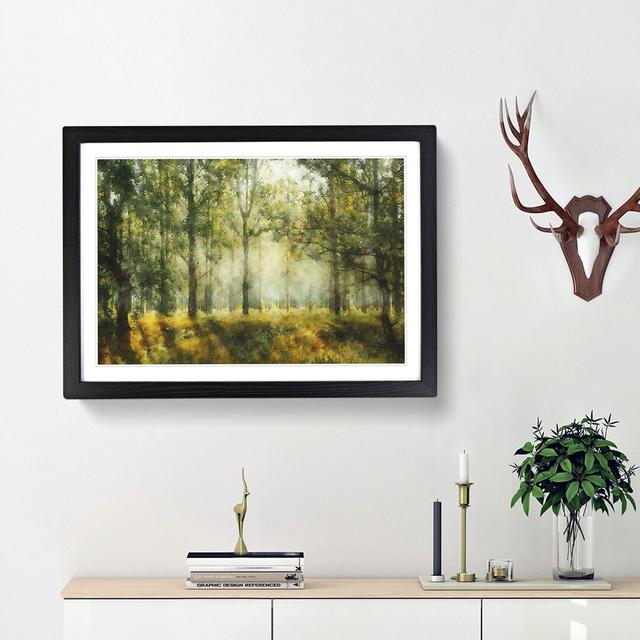 View of the Forest in the Spring - Picture Frame Painting Print on MDF East Urban Home Frame Option: Black Framed, Size: 45cm H x 63cm W x 2cm D on Productcaster.