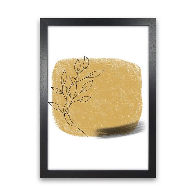 Dalia Chalk Gold Floral Square by Pixy Paper - Graphic Art Rosalind Wheeler Format: Black Framed, Size: 84cm H x 59.4cm W x 3cm D on Productcaster.