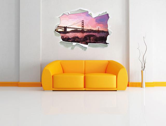 Wandtattoo Golden Gate Bridge im Sonnenuntergang East Urban Home Größe: 45 cm H x 62 cm B x 0,02 cm T on Productcaster.