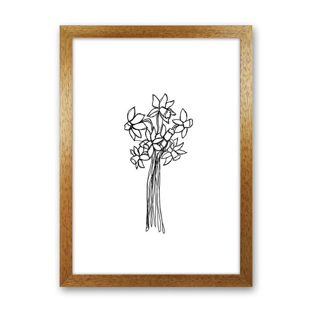 Daffodils Line by Carissa Tanton - Drawing Print on Paper Ophelia & Co. Frame Option: Oak Framed, Size: 46cm H x 34cm W x 3cm D on Productcaster.