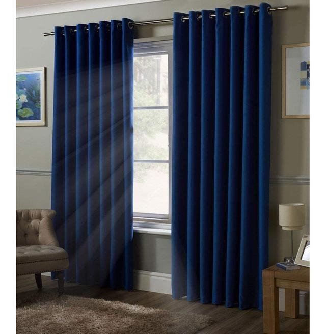 Nashli Room Darkening Eyelet Ring Top Curtains Ebern Designs Panel Size: 117 W x 183 D cm, Curtain Colour: Blue on Productcaster.