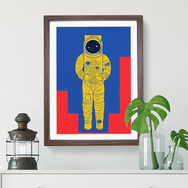 Astronaut Pop Art No.4 Big Box Art Format: Walnut Framed Paper, Size: 66cm H x 48cm W x 2cm D on Productcaster.