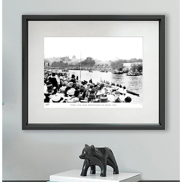 'Eton, 4Th June Procession of Boats 1906' - Picture Frame Photograph Print on Paper The Francis Frith Collection Size: 45cm H X 60cm W x 2cm D on Productcaster.