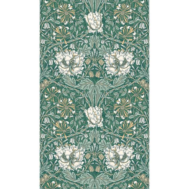 Mamadou Ogee Flora 10.05 m x 53 cm Matte Wallpaper Roll Ophelia & Co. Colour: Green/Tan/Cream on Productcaster.