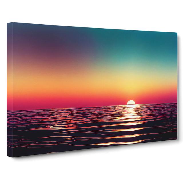 Hypnotic Ocean Sunset House of Hampton Size: 40cm H x 60cm W x 3cm D on Productcaster.