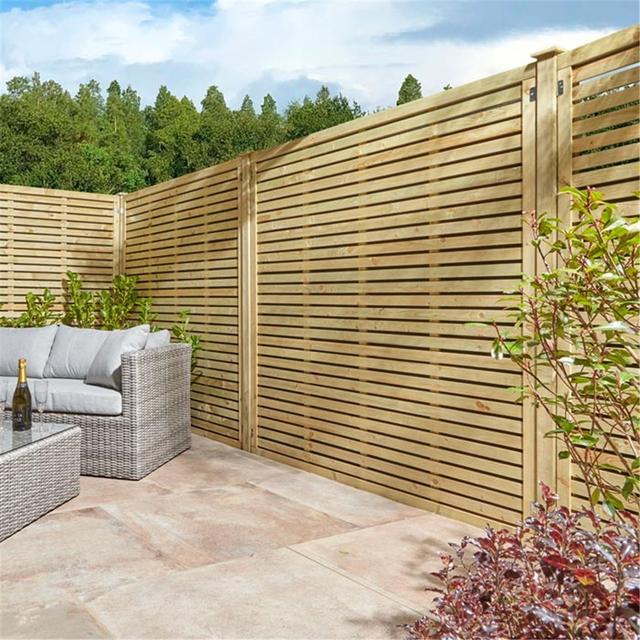 Brekyn Solid Wood Fence Panels Included Dakota Fields Size: 150cm H x 180cm W x 5cm D on Productcaster.