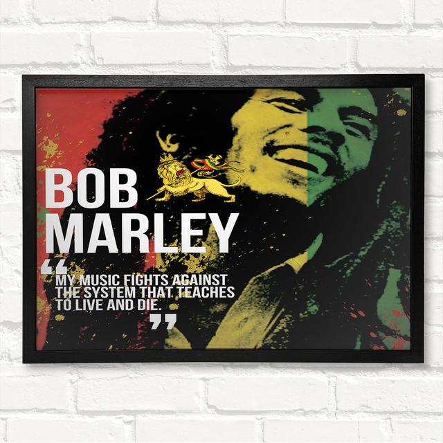 Music Quote Bob Marley My Music Fights - Print Happy Larry Size: 21cm H x 29.7cm W on Productcaster.