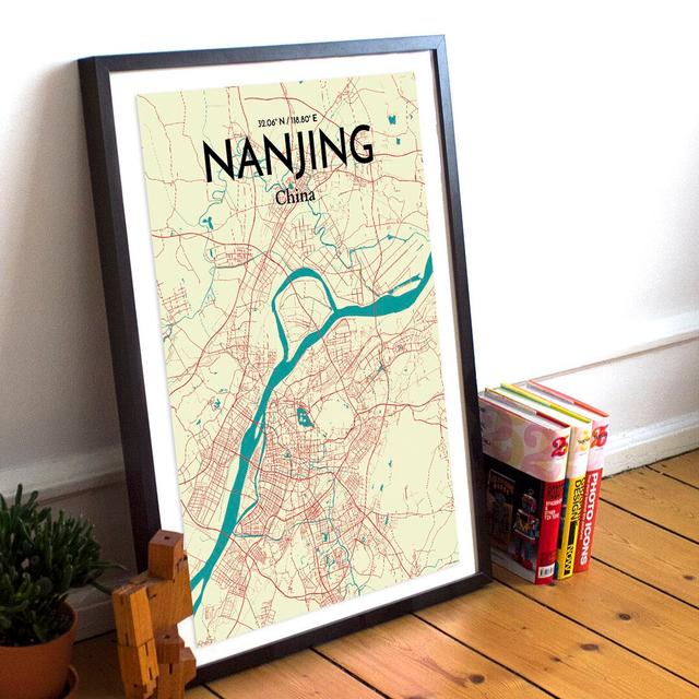 Nanjing City Map - Unframed Graphic Art Print on Paper East Urban Home Size: 70.1cm H x 50cm W x 0.13cm D on Productcaster.