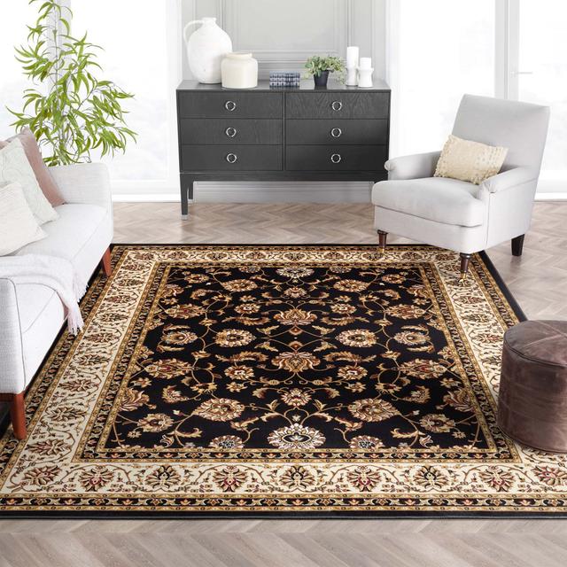 Conti Oriental Machine Woven Beige/Black/Burgundy Area Rug Astoria Grand Rug Size: Rectangle 120 x 160cm on Productcaster.