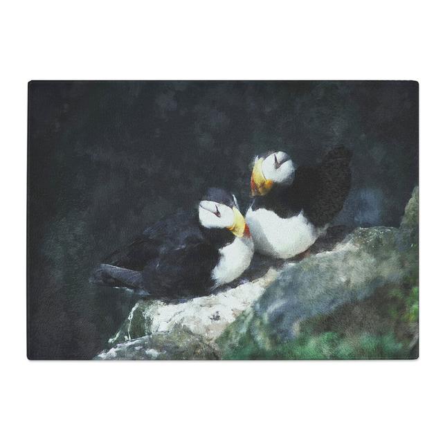 Atlantic Puffin Birds Vol.4 Painting Chopping Board East Urban Home Size: 0.4cm H x 29cm W x 39cm L on Productcaster.