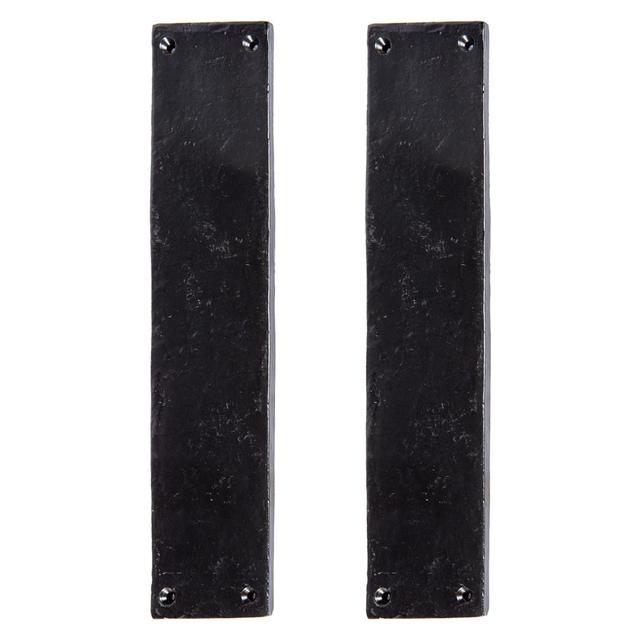 Hammer & Tongs - Rustic Door Push Plate - W65mm x H295mm - Black (Set of 2) Hammer and Tongs on Productcaster.