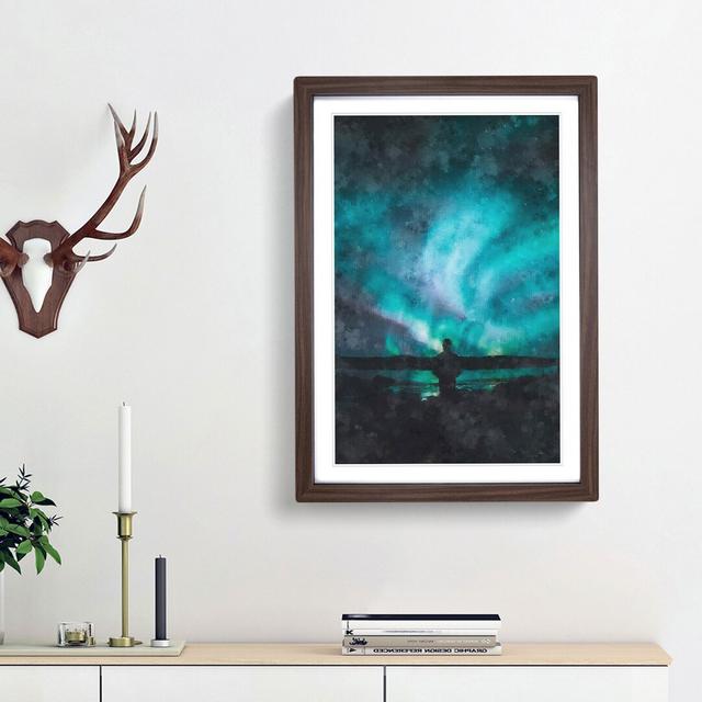 Polar Lights in Iceland - Picture Frame Graphic Art Print East Urban Home Frame Option: Walnut Framed, Size: 87cm H x 62cm W x 2cm D on Productcaster.