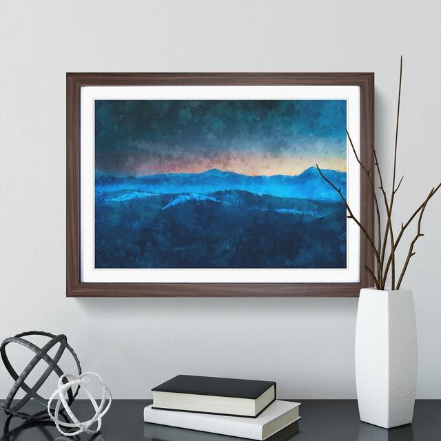 Sun Above the Mountains - Picture Frame Graphic Art Print East Urban Home Format: Walnut Framed, Size: 24cm H x 33cm W x 2cm D on Productcaster.