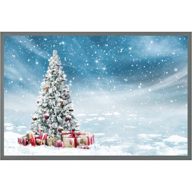 Evening Village Winter Landscape Picture Frame The Seasonal Aisle Size: 76cm H x 114cm W x 4cm D, Frame Colour: Grey on Productcaster.