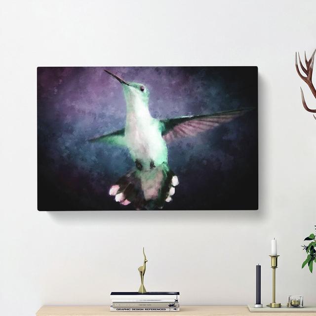 Hummingbird Bird In Flight - Wrapped Canvas Painting East Urban Home Size: 60cm H x 91cm W x 3cm D on Productcaster.