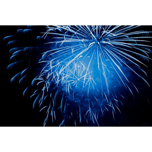 Blue Fireworks Explosion by Sharply_done - No Frame Art Prints on Canvas 17 Stories Size: 60cm H x 90cm W on Productcaster.