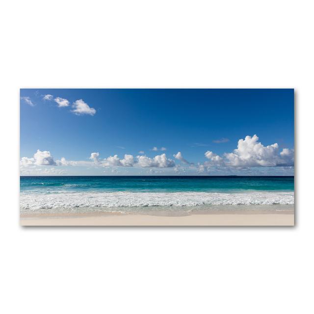 Leinwanddruck - Wandkunst - Drucke auf Leinwand - 140X70 Bild Bildthema: Seychellen Strand Haus am Meer on Productcaster.