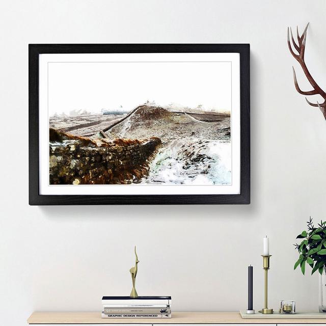 Hadrian's Wall in Cumbria in Abstract - Picture Frame Painting Print on MDF East Urban Home Frame Option: Black Framed, Size: 62cm H x 87cm W on Productcaster.