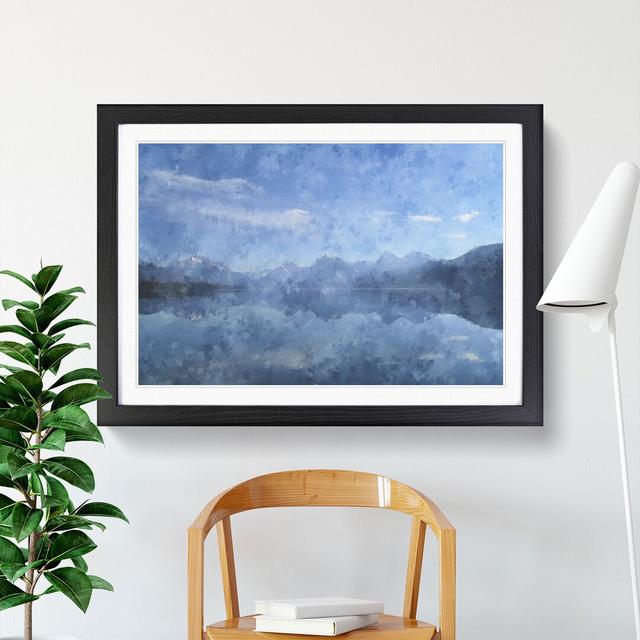 Lake and Mountains in Montana - Picture Frame Graphic Art East Urban Home Size: 36cm H x 48cm W x 2cm D, Frame Option: Black Framed on Productcaster.