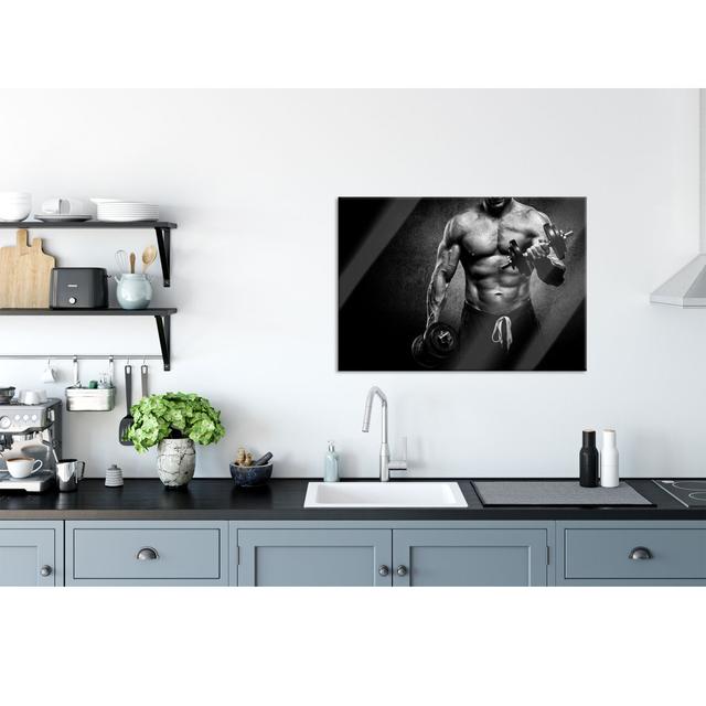 Training Bodybuilder - Unframed Photograph on Glass Brayden Studio Size: 70cm H x 100cm W x 0.4cm D on Productcaster.