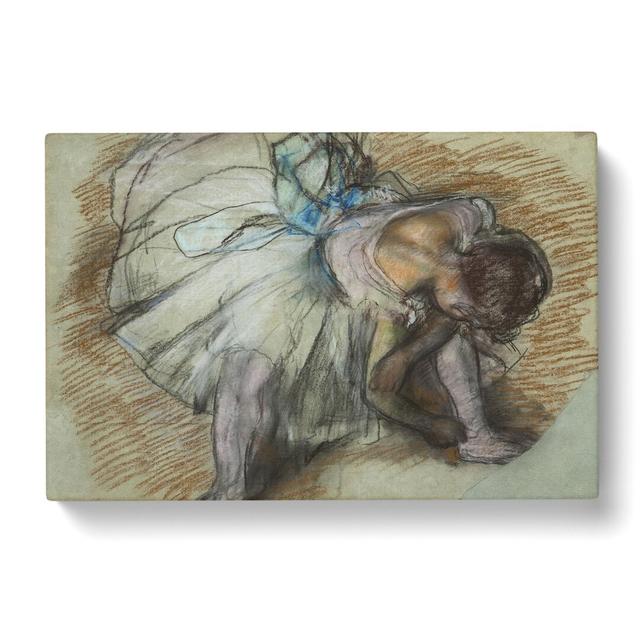 Ballet Ballerina Dancer Tying Her Slipper Vol.3 by Edgar Degas - Wrapped Canvas Painting East Urban Home Size: 50cm H x 76cm W x 3cm D on Productcaster.