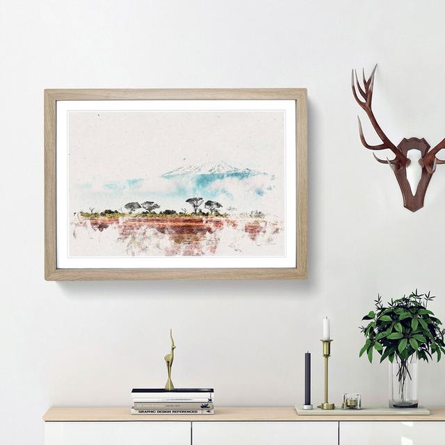 Mount Kilimanjaro in Tanzania - Picture Frame Graphic Art Print East Urban Home Frame Option: Oak Framed, Size: 33cm H x 45cm W x 2cm D on Productcaster.