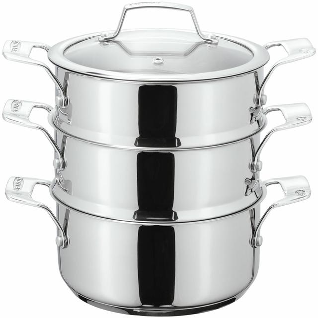 Stellar 18/10 Stainless Steel 3 Tier Steamer Set Stellar Size: 25cm H x 18cm W x 18cm D on Productcaster.