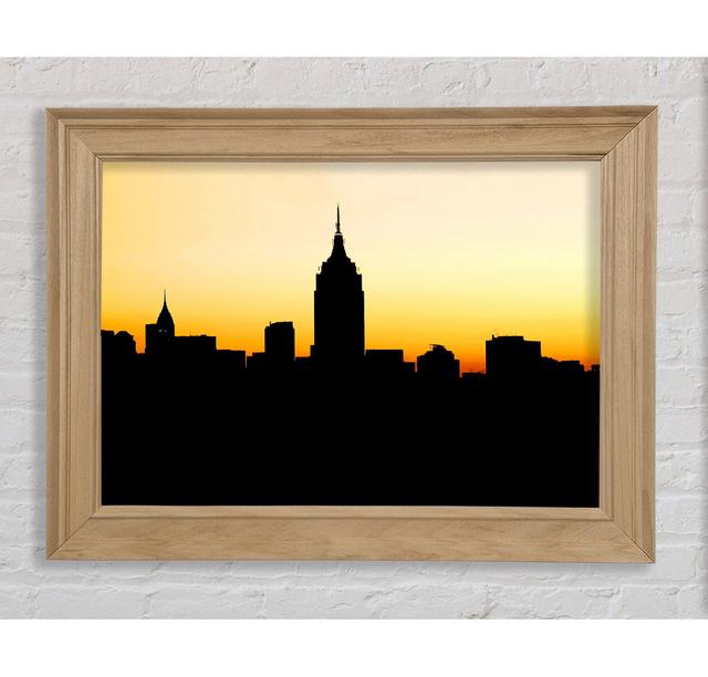 Empire State Building In Golden Sunlight Framed Print Ebern Designs Size: 42cm H x 59.7cm W on Productcaster.