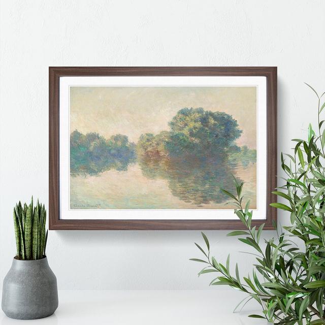 The Seine at Giverny by Claude Monet - Picture Frame Painting East Urban Home Frame Option: Walnut Framed, Size: 48cm H x 65cm W x 2cm D on Productcaster.