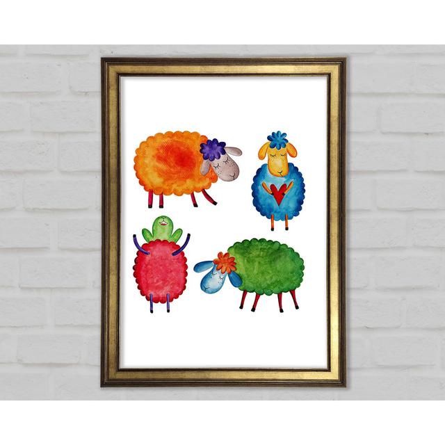 Colourful Sheep - Single Picture Frame Art Prints Brambly Cottage Size: 59.7cm H x 42cm W x 1.5cm D on Productcaster.