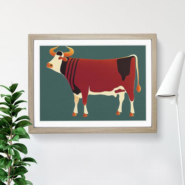 Lovely Cow Abstract - Picture Frame Graphic Art Brambly Cottage Size: 34cm H x 46cm W, Frame Colour: Grey on Productcaster.