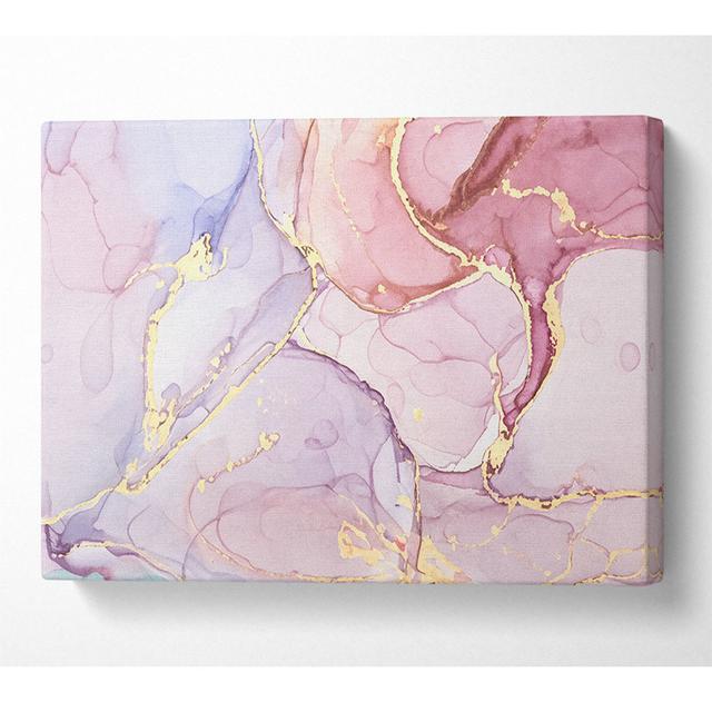 Oil Paint Lilac And Gold Canvas Watercolour Metro Lane Size: 81cm H x 121.9cm W x 10cm D on Productcaster.