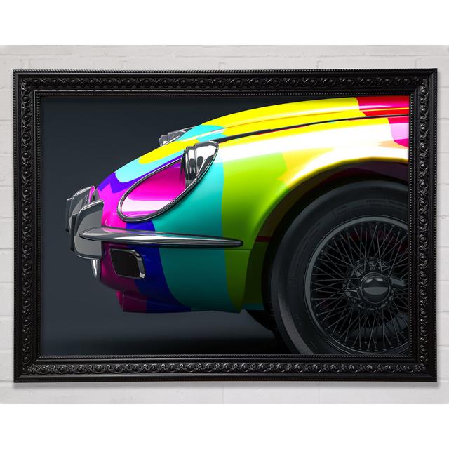 E Type Jaguar Rainbow Stripes - Single Picture Frame Art Prints on Canvas Williston Forge Size: 84.1cm H x 118.9cm W x 3cm D, Format: Charlotte Black on Productcaster.