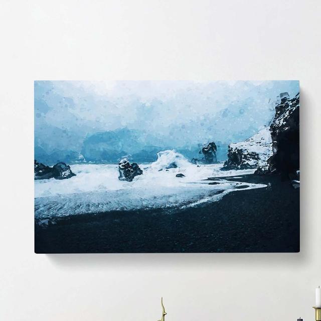 A Beach in Iceland in Abstract - Wrapped Canvas Graphic Art Print East Urban Home Size: 60cm H x 91cm W x 3cm D on Productcaster.